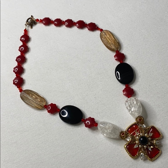 NECKLACE - Maltese Cross RED Custom jewelry - Picture 5 of 11